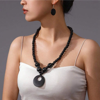Bohemian Wooden Bead Jewelry Set