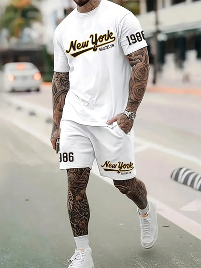 Chicago Print T-Shirt Shorts Set