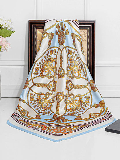 Satin Paisley Square Scarf