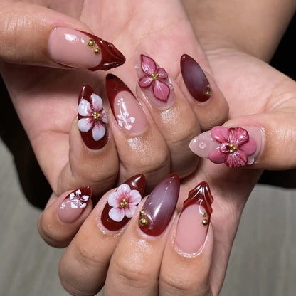 24Pcs French Ballerina Nail Tips
