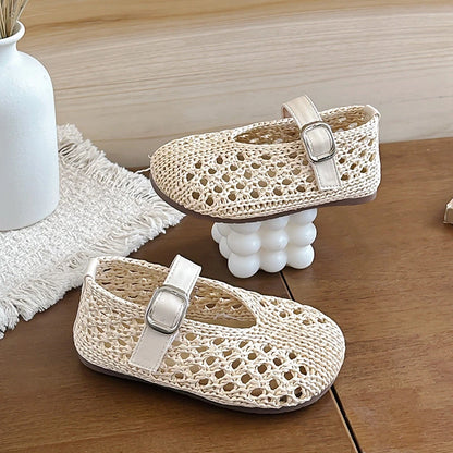 Woven Hook-and-Loop Sandals
