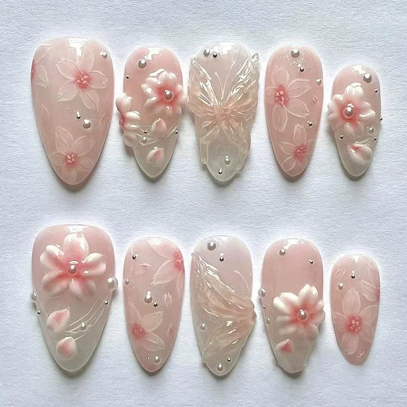 Floral Ballerina Press-On Nails