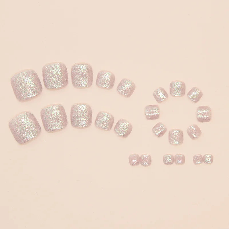 Glitter Square Toe Press-On Nails