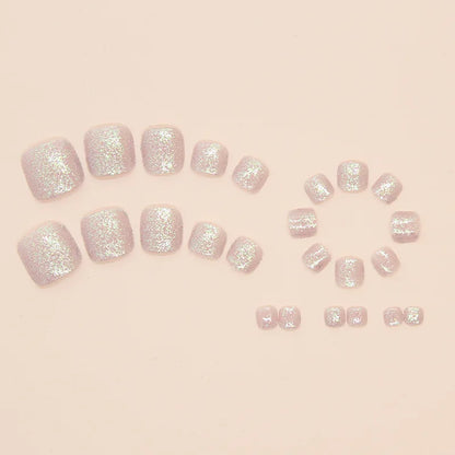 Glitter Square Toe Press-On Nails