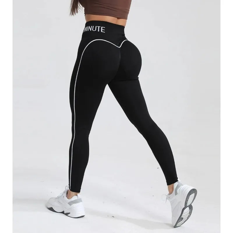 Color-Contrast Seamless Hip-Lift Leggings