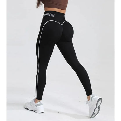 Color-Contrast Seamless Hip-Lift Leggings