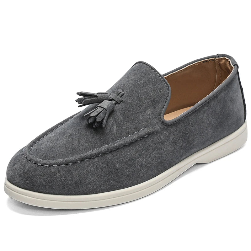 Suede Tassel Driving Loafers