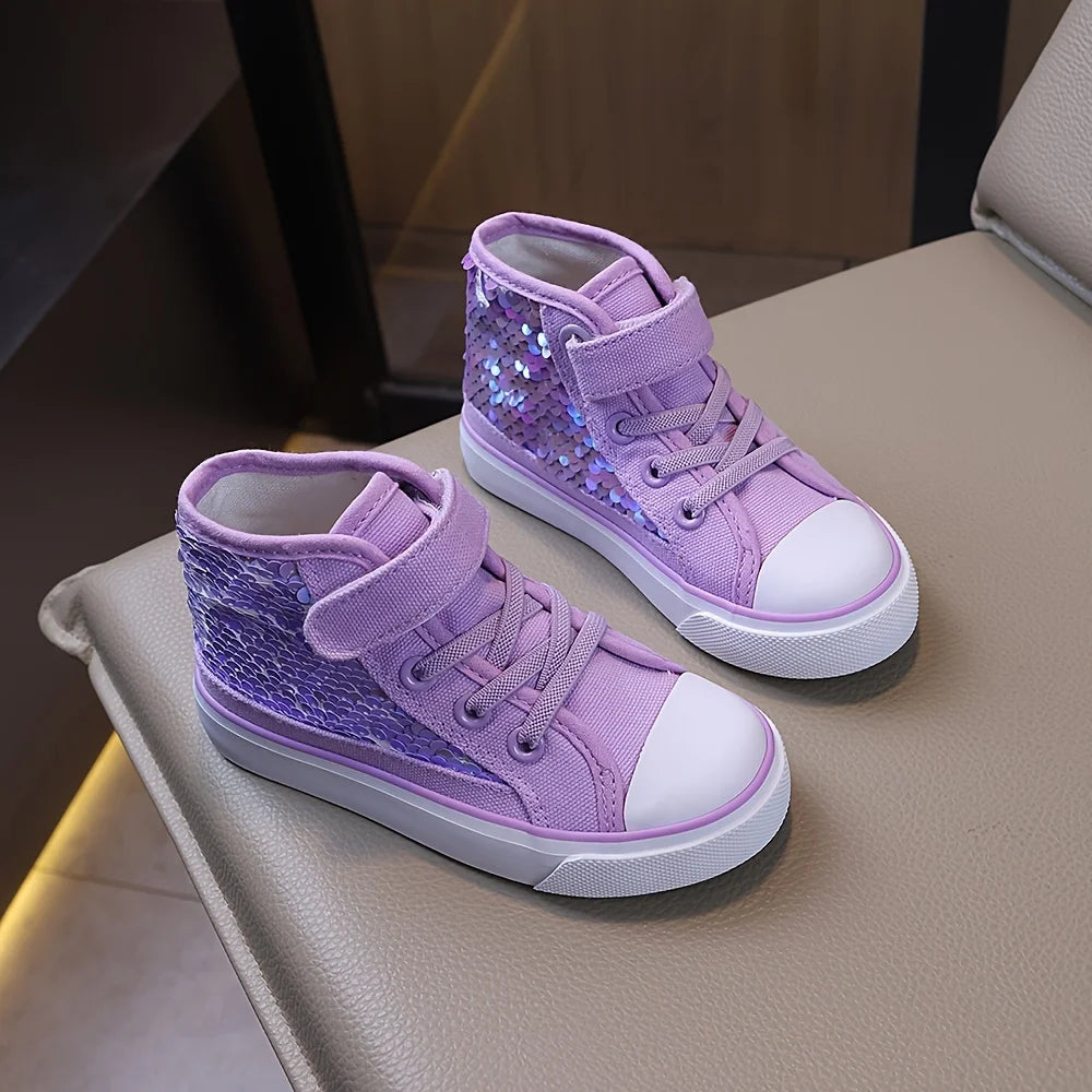 Holographic Scale Mid-Top Canvas Shoes