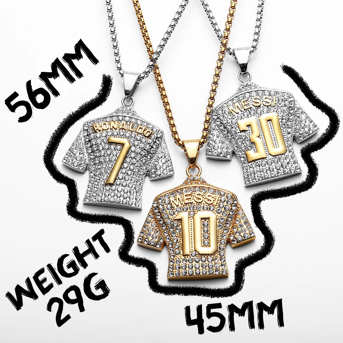 Metal Jersey Stainless Steel Pendant Party