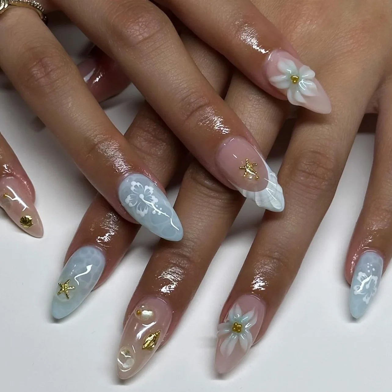 24Pcs French Ballerina Nail Tips