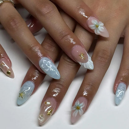 24Pcs French Ballerina Nail Tips