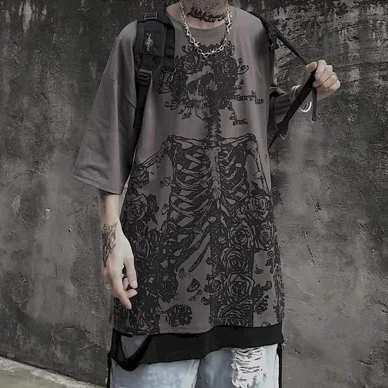 Gothic Skull Cotton T-Shirt