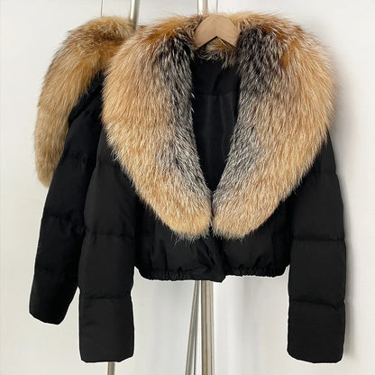 Fur Collar Duck Down Puffer Jacket