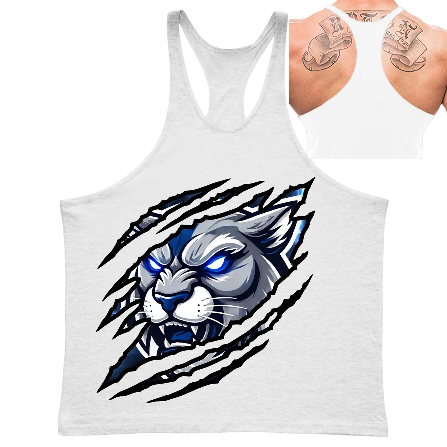 Fierce Panther Graphic Stringer Vest