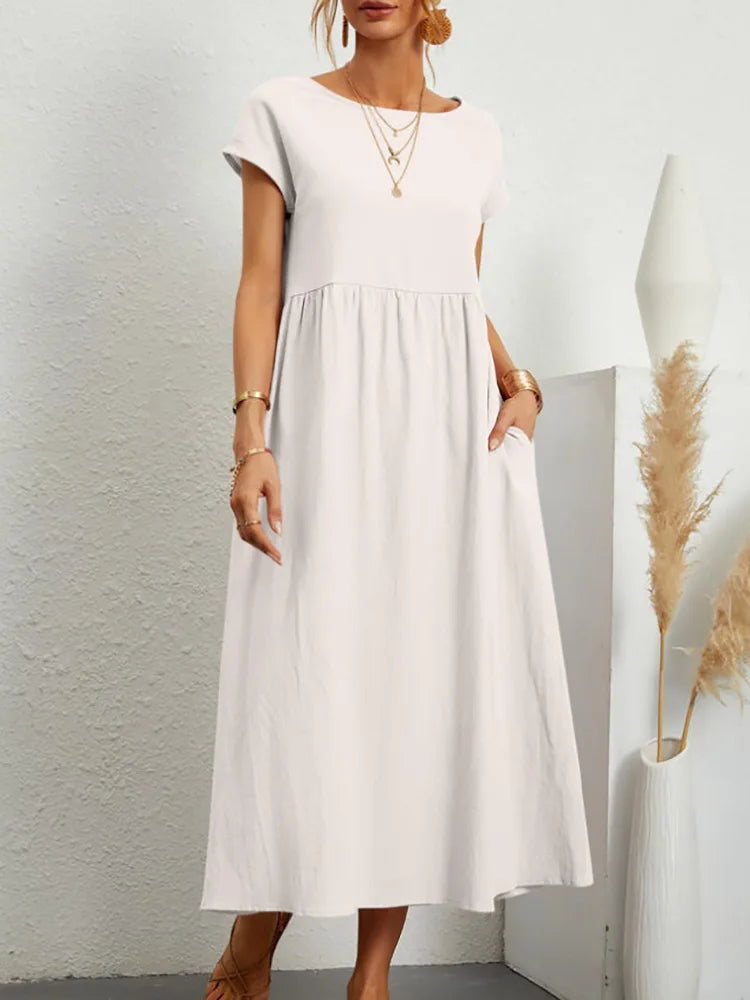 Vintage Solid Summer Dress
