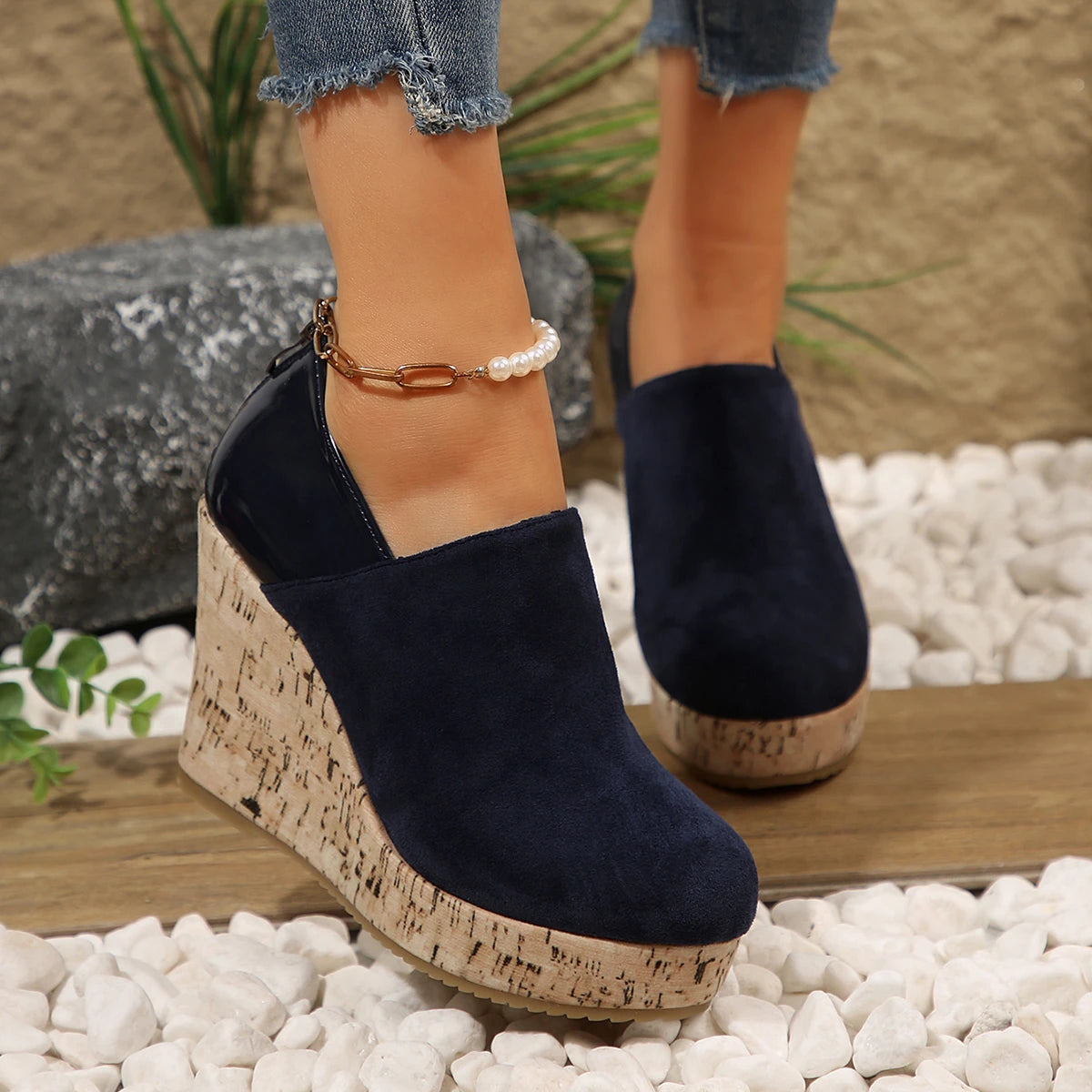 Faux Suede Platform Sneakers