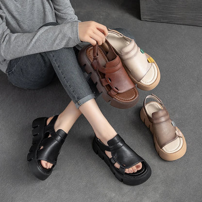 Leather Platform Sandals