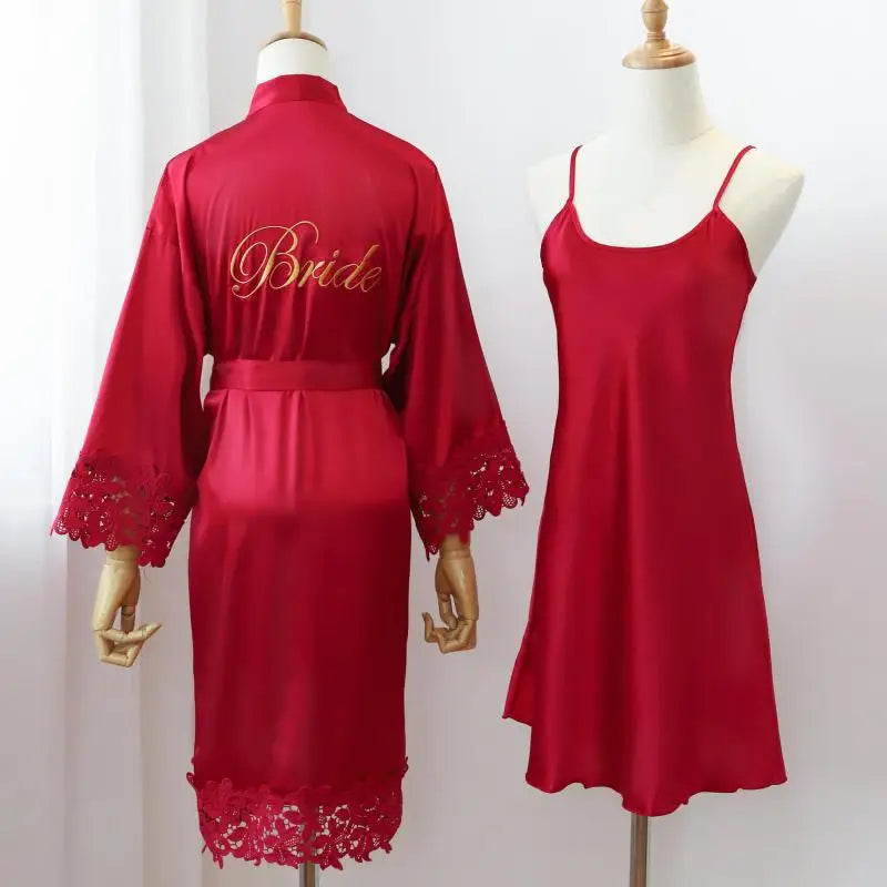 Women’s Lace-Trim Bridal & Home Robe