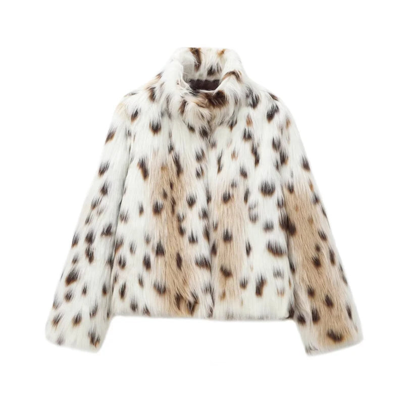 Slim-Fit Faux Fur Coat