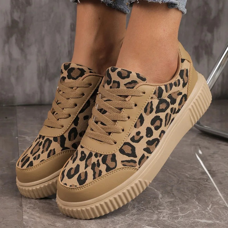Women's Leopard Print Casual Sneakers