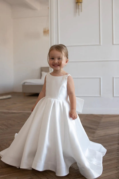 Satin A-Line Flower Girl Dress