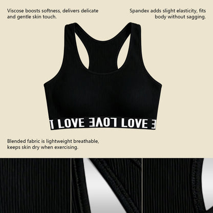 Sleeveless Crew Neck Sports BraLightweight