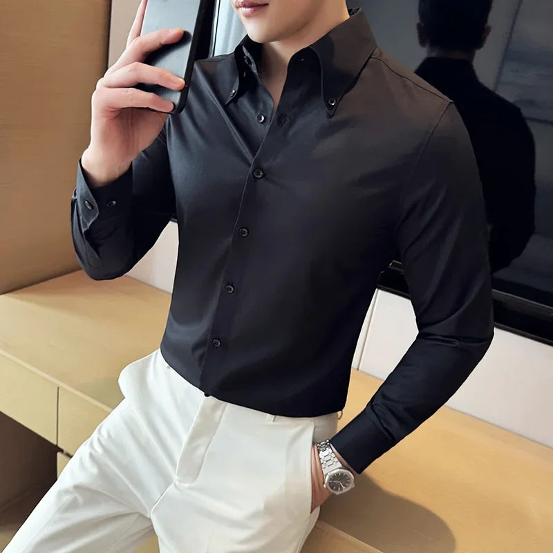 Slim Fit Casual Dress Shirt