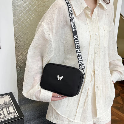 Nylon Wide-Strap Square Bag