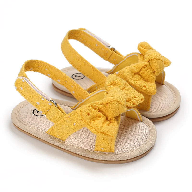 Eyelet Bow Back-Strap Baby Sandals