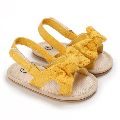 Eyelet Bow Back-Strap Baby Sandals