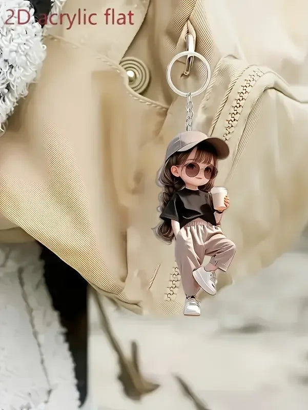 Cute Acrylic Keychain 2D Flat