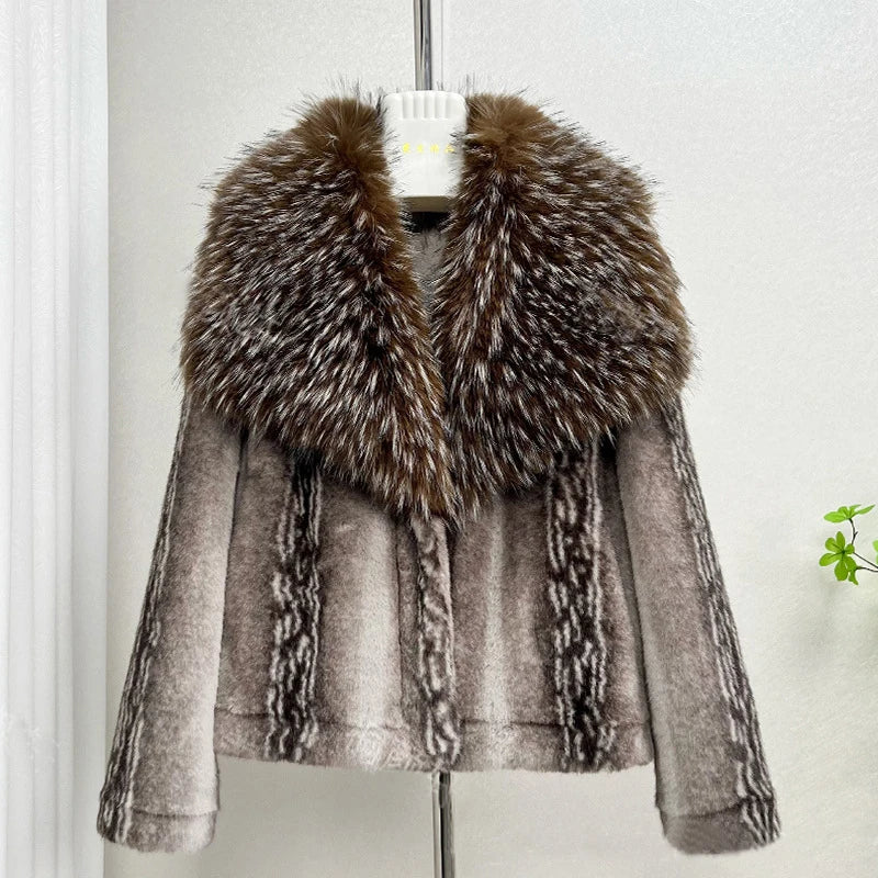 Faux Mink Fur Coat