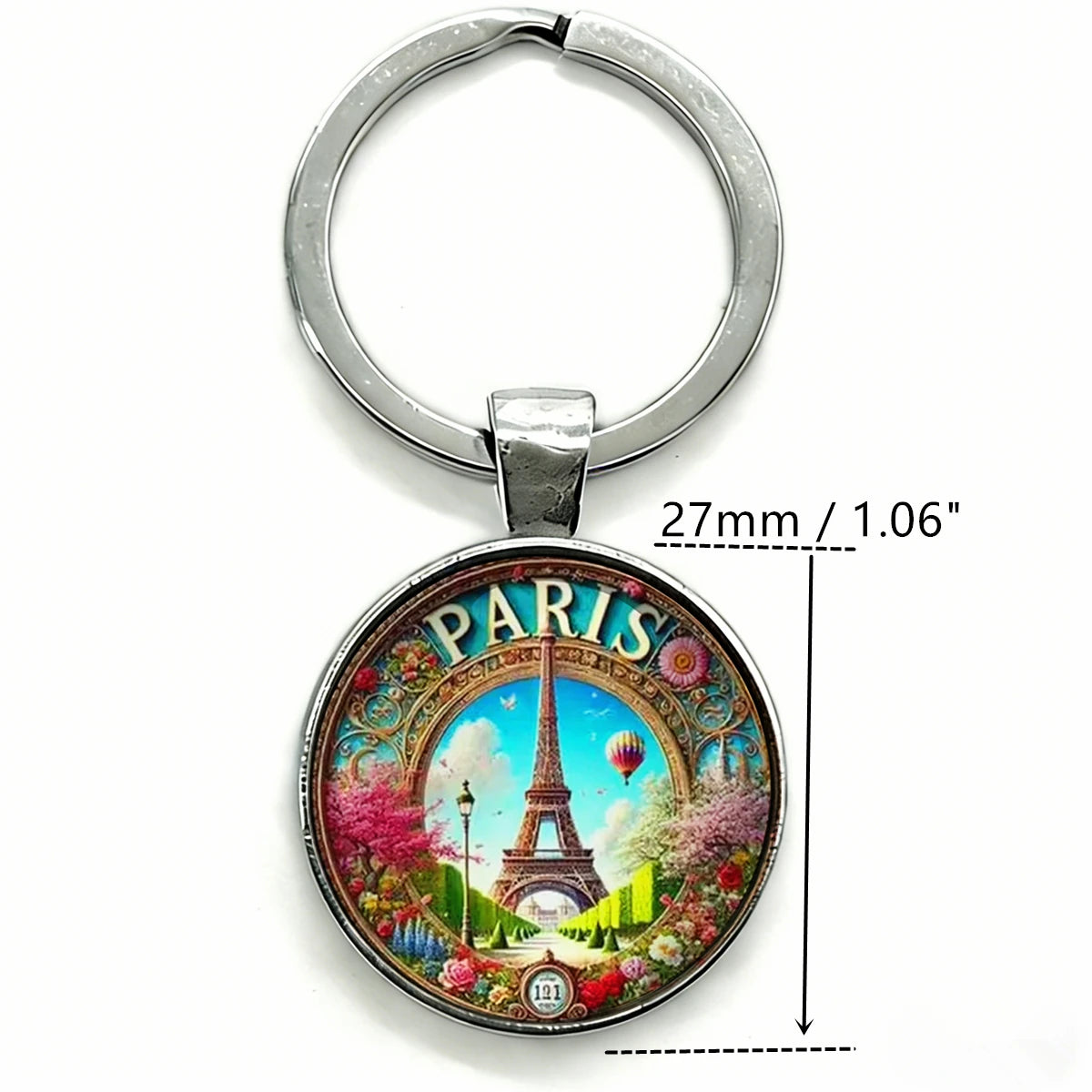 Eiffel Tower Keychain Retro Style