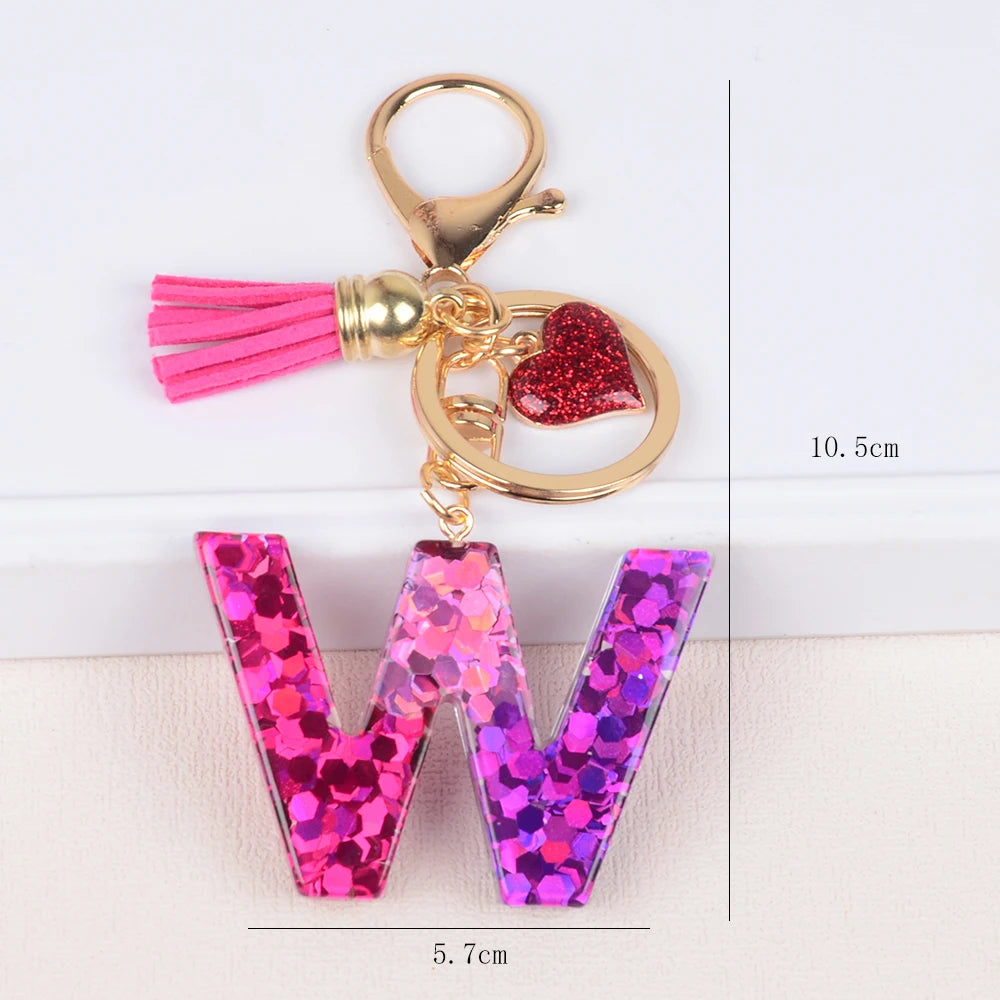 A-Z Alphabet Initial Letter Keychain