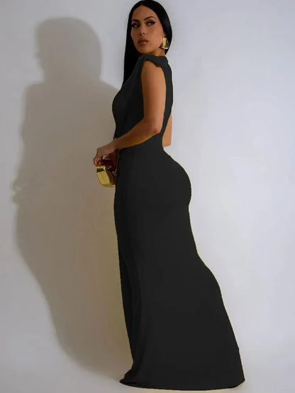 Elegant Ruched Maxi Dress