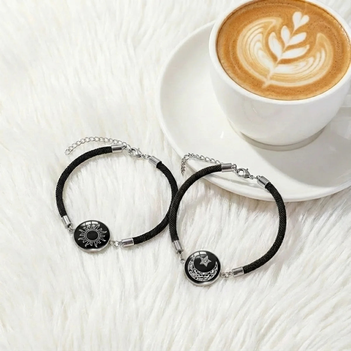 Moon Charm Rope Bracelet