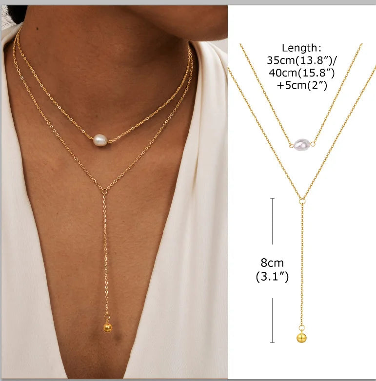 Gold Lariat Y-Shape Necklace