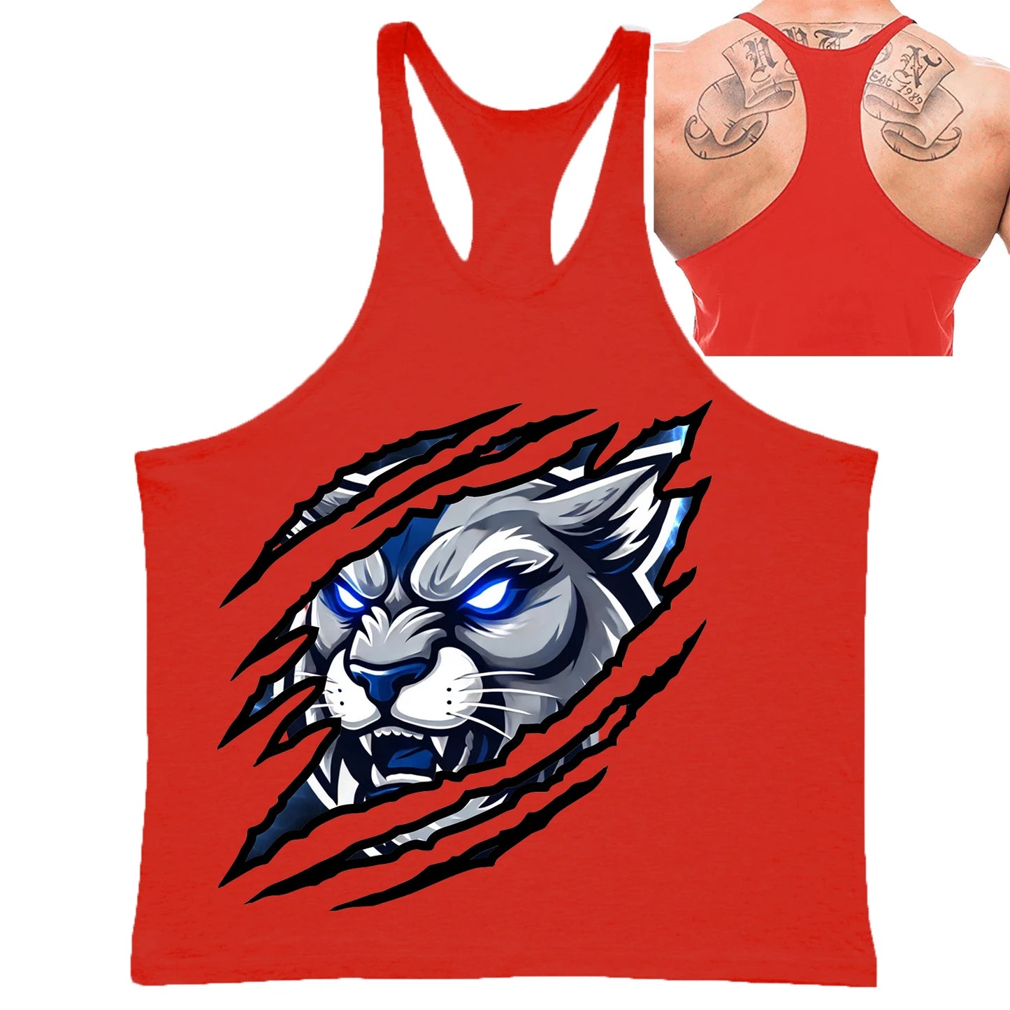Fierce Panther Graphic Stringer Vest