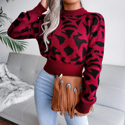 Leopard Print Knit Sweater