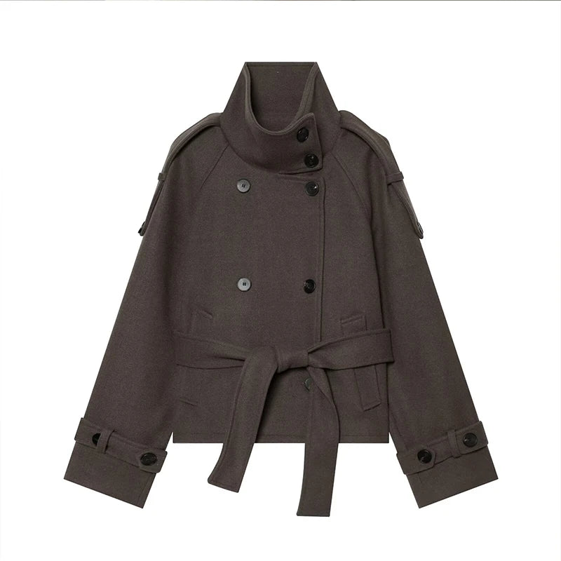 Double-Breasted Sash Coat