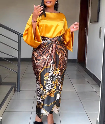 Flare Sleeve Skirt Set