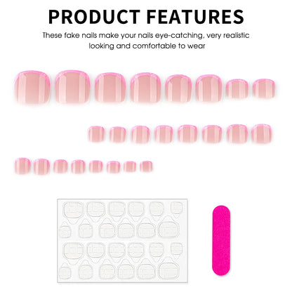 French Glitter Toe Press-On Nails