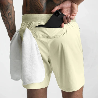 Woven Quick-Dry Solid Running Shorts