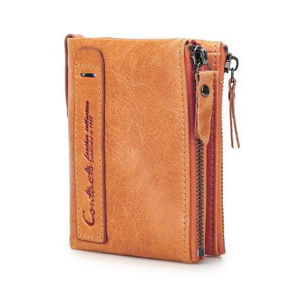 Zipper Leather Wallet