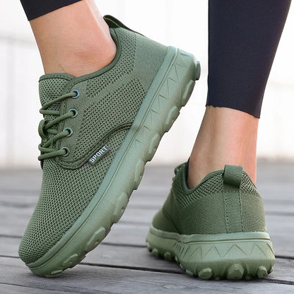 Wide Toe Platform Mesh Sneakers