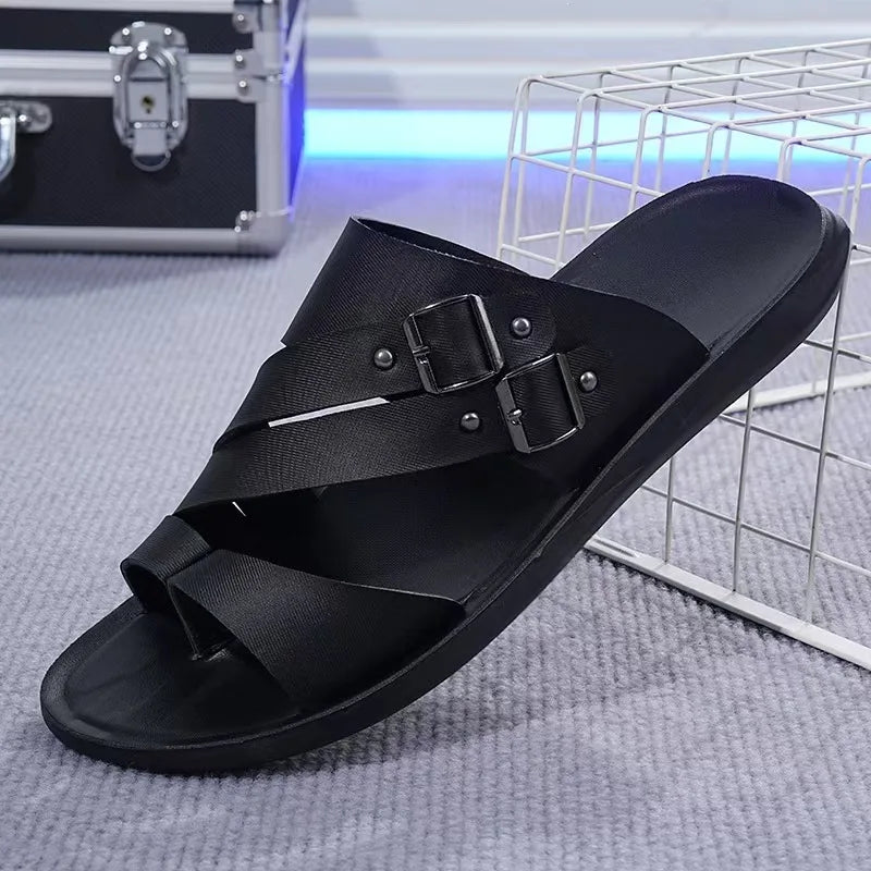Summer Simple Leather Slippers