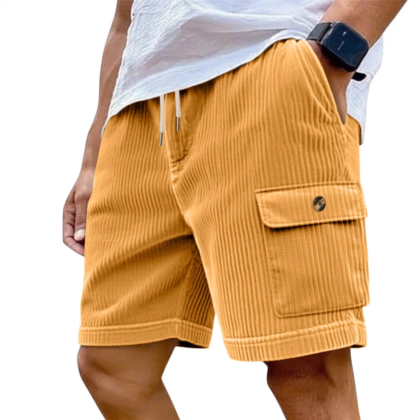 Corduroy Multi-Pocket Cargo Shorts
