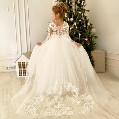 Princess Lace Flower Girl Dress