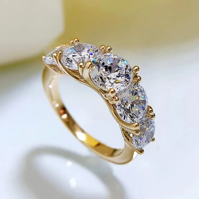 Luxury Five Stone Moissanite Ring