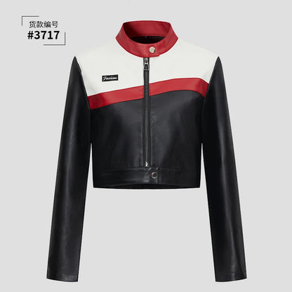 Short PU Leather Biker Jacket
